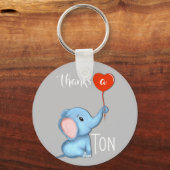 bedankt een Thanksgiving van de olifant Sleutelhanger (Voorkant)