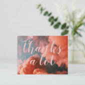 Bedankt een veel koraal roze hemd foto briefkaart (Staand voorkant)