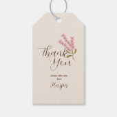 Bedankt Eenvoudige Wildflower Roze Botanisch Cadeaulabel (Voorkant)