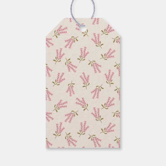 Bedankt Eenvoudige Wildflower  Roze Botanisch Cadeaulabel (Achterkant)