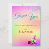 Bedankt Elegant Glitter Kleurrijk Kaart (Voorkant)