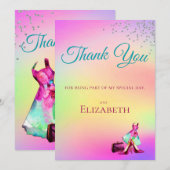 Bedankt Elegant Glitter Kleurrijk Kaart (Voorkant / Achterkant)