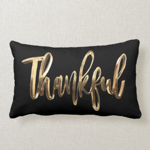 Bedankt Elegant Gold Script Moderne Thanksgiving Kussen