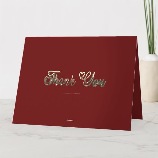 Bedankt Elegant Hearts Gold Handschrift Rood (Achterkant)