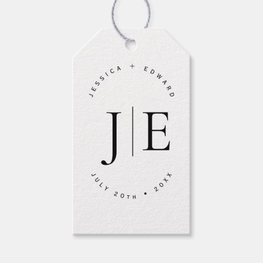 Bedankt Elegant Monogram Minimal Script Wedding Cadeaulabel (Voorkant)