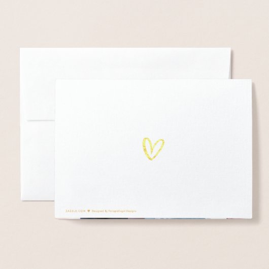 Bedankt Elegant Script Foto Wedding Gold Folie Kaarten (Met envelop)