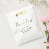 Bedankt Elegant Script Modern White Wedding Bedankzakje (Gezegeld)