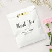 Bedankt Elegant Script Modern White Wedding Bedankzakje (Gezegeld)