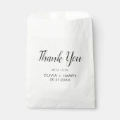 Bedankt Elegant Script Modern White Wedding Bedankzakje (Voorkant)