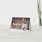 Bedankt Elephant Boy Rustic Winter Snowflakes (Voorkant)