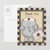 Bedankt Elephant Nurse briefkaart (Voorkant / Achterkant)