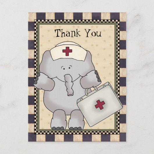 Bedankt Elephant Nurse briefkaart (Voorkant)