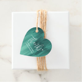 Bedankt emerald green abstracte bruiloft bedankjes labels