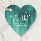 Bedankt emerald green abstracte bruiloft bedankjes labels (Voorkant)