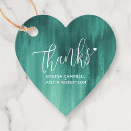 Bedankt emerald green abstracte bruiloft bedankjes labels