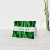 Bedankt: Emerald Green Faux Satin Fabric Bedankkaart (Voorkant)