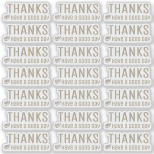 Bedankt en beschikken over een dag transparante st sticker