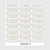 Bedankt en beschikken over transparante Stickers o (Vel)