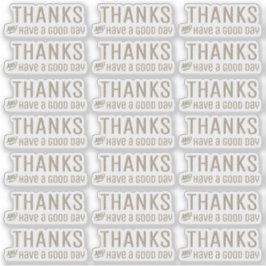 Bedankt en beschikken over transparante Stickers o