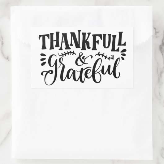 Bedankt en dankbaar rechthoekige sticker (Tas)