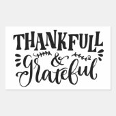 Bedankt en dankbaar rechthoekige sticker (Voorkant)