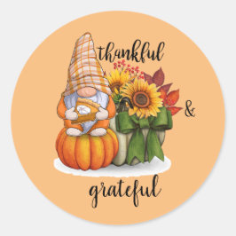 Bedankt en dankbaar ronde sticker