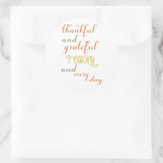 Bedankt en dankbaar ronde sticker (Tas)