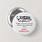 Bedankt en Happy Nurses Day Button (Voorkant /achterkant)