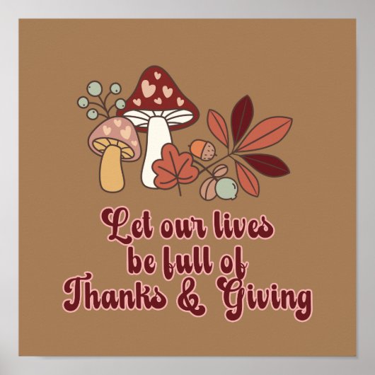 Bedankt en het geven van Herfst Esthetiek Poster (Voorkant)