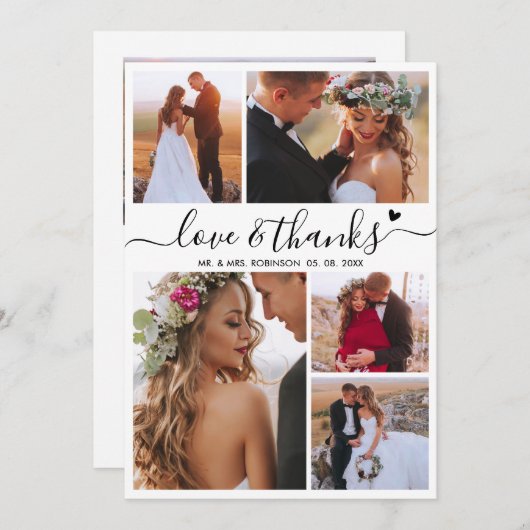 Bedankt en liefdesscript foto's Collage Wedding (Voorkant / Achterkant)