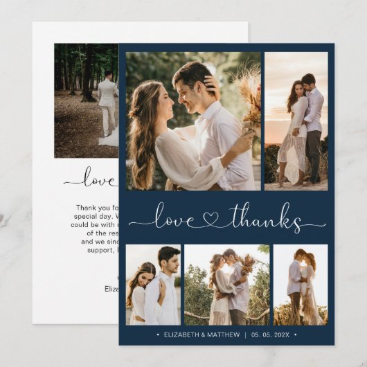 Bedankt en liefdesscript foto's Collage Wedding (Voorkant / Achterkant)