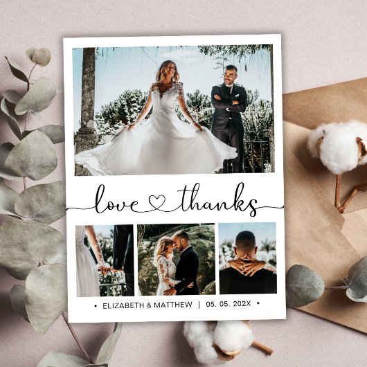 Bedankt en liefdesscript foto's Collage Wedding