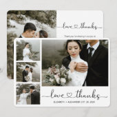 Bedankt en liefhebbers Hart Script Weduwfoto (Voorkant / Achterkant)