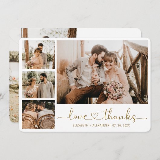 Bedankt en liefhebbers Hart Script Weduwfoto Colla (Voorkant / Achterkant)