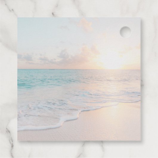 Bedankt en Love Beach Sunset Hartelijk dank Bedankjes Labels (Achterkant)