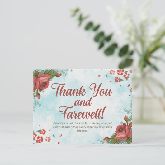 Bedankt en tot ziens briefkaart (Staand voorkant)