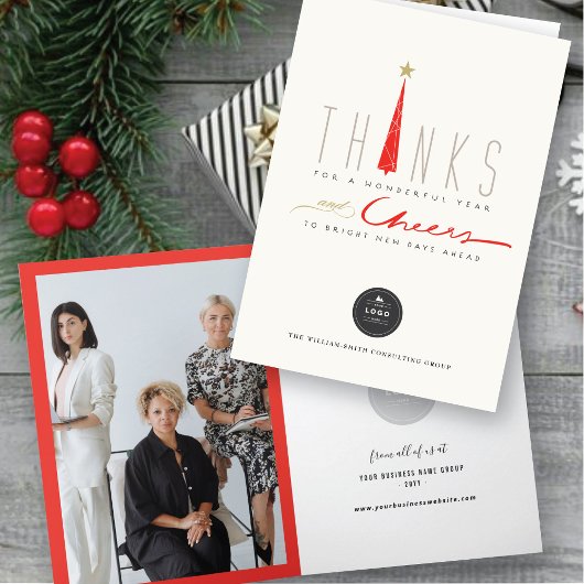 Bedankt en winkelketens feestdagen kaart