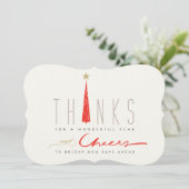 Bedankt en winkelketens feestdagenkaart (Staand voorkant)