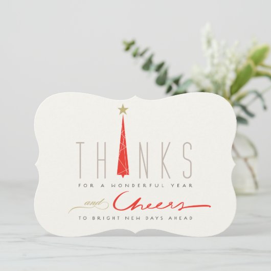 Bedankt en winkelketens feestdagenkaart (Staand voorkant)