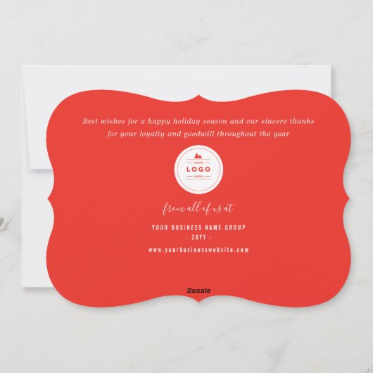 Bedankt en winkelketens feestdagenkaart (Achterkant)