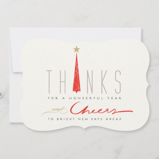 Bedankt en winkelketens feestdagenkaart (Voorkant)