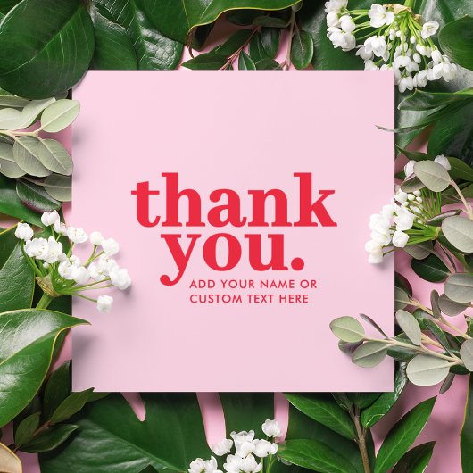 Bedankt Enclosure Kaart | Modern rood en roze