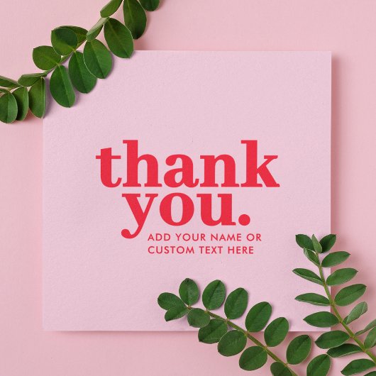 Bedankt Enclosure Kaart | Modern rood en roze