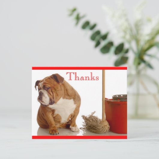 Bedankt Engelse Bulldog Puppy Briefkaart (Staand voorkant)