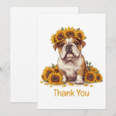 Bedankt Engelse Bulldog Sunflower Crown (Voorkant / Achterkant)