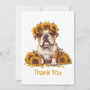 Bedankt Engelse Bulldog Sunflower Crown