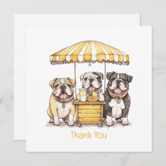 Bedankt Engelse Bulldogs Running Lemonade Stand (Voorkant / Achterkant)