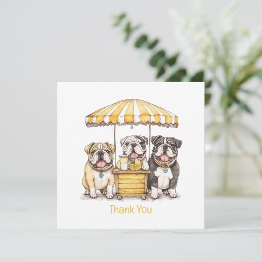 Bedankt Engelse Bulldogs Running Lemonade Stand (Staand voorkant)