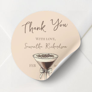 Bedankt Espresso Cocktail 30e verjaardag gunst Ronde Sticker
