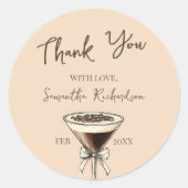 Bedankt Espresso Cocktail 30e verjaardag gunst Ronde Sticker (Voorkant)